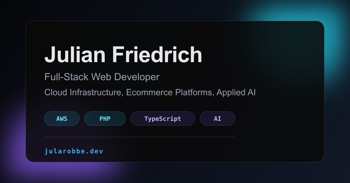 Julian Friedrich - Full-Stack Web Developer and AI Enthusiast